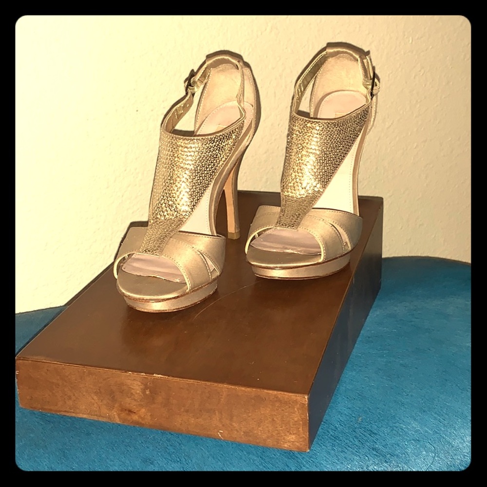 Gold Sequin Satin Shoe